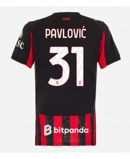 Günstige AC Milan Strahinja Pavlovic #31 Heimtrikot Damen 2025-26 Kurzarm